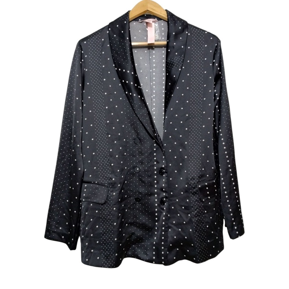 Victoria's Secret Satin Oversized polka-dot Jacquard Blazer Women's Large